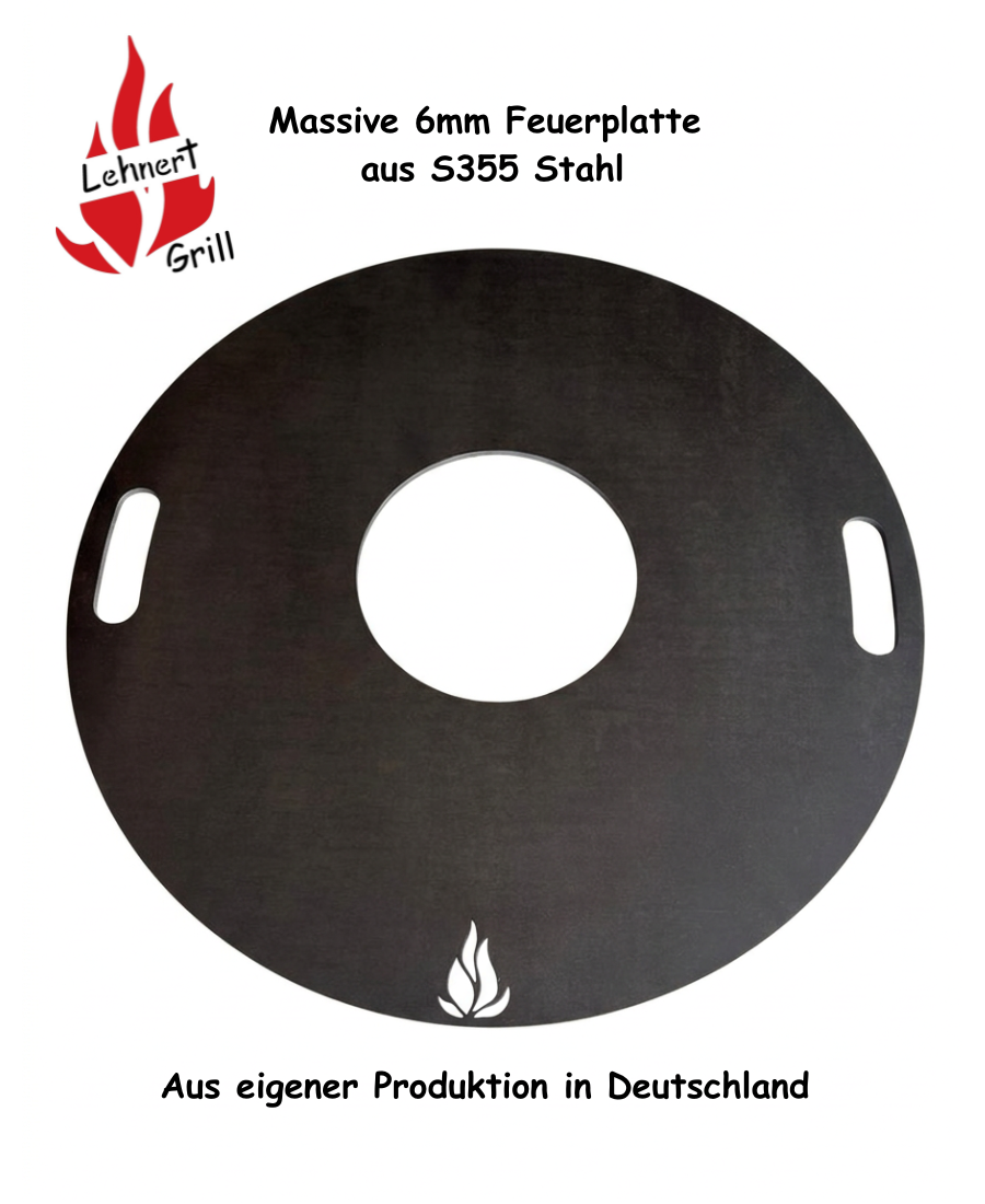 Lehnert Feuerplatte 60cm aus 6mm Stahlblech – Bild 2