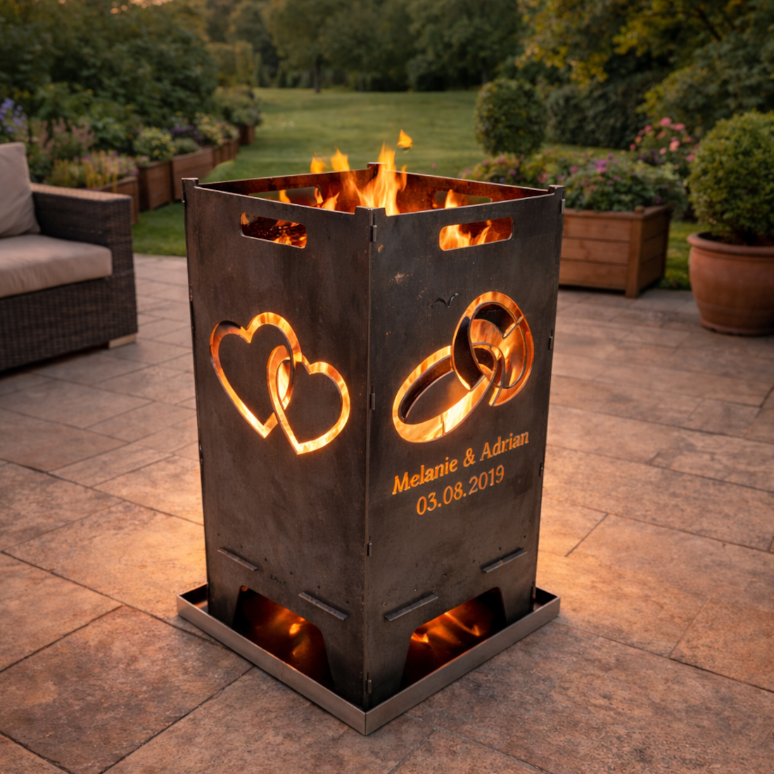 Feuertonne „Individuell“ 73,5cm aus 3mm Stahlblech nach deinen Wünschen – Bild 4