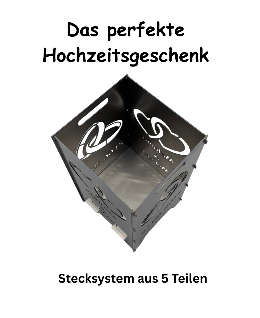 Feuertonne Hochzeit aus Edelstahl 20cm personalisierbar – Bild 4