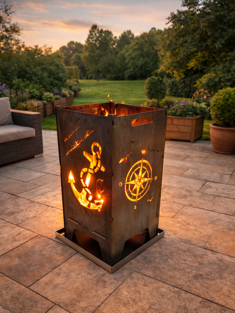 Lehnert Bodenschutzwanne Aschewanne 3mm Edelstahl Maße 450x450mm für Feuertonne – Bild 3