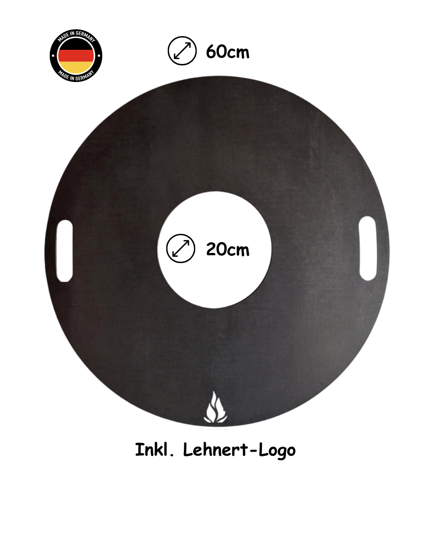 Lehnert Feuerplatte 60cm aus 6mm Stahlblech – Bild 3